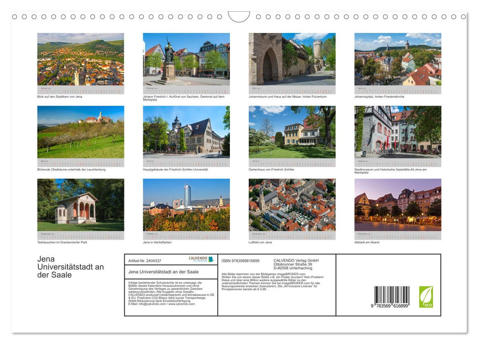 Jena Universitätstadt an der Saale (CALVENDO Wandkalender 2027)