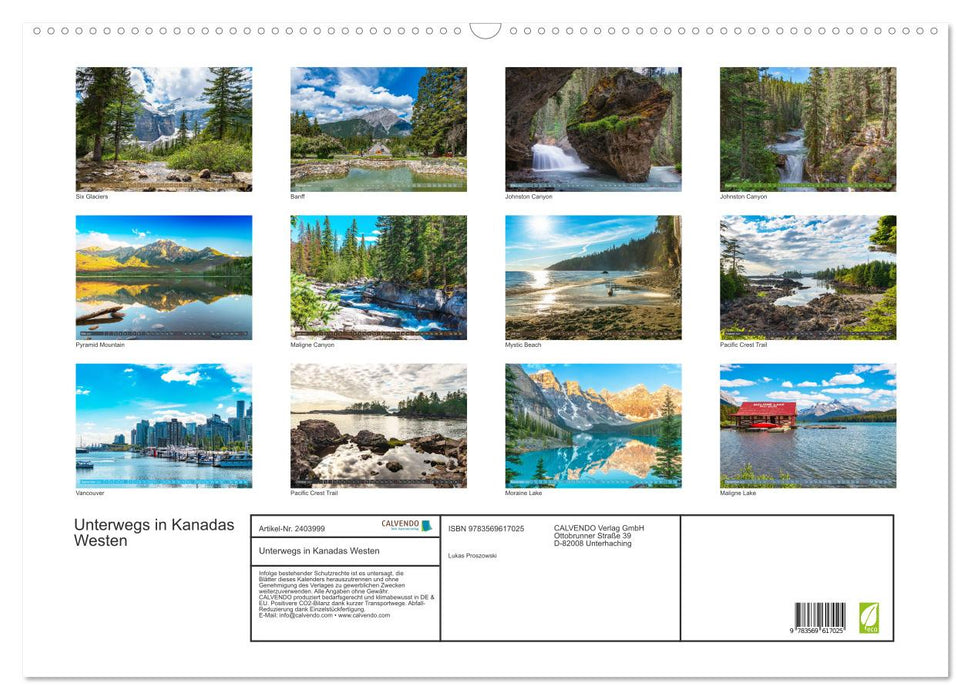 Unterwegs in Kanadas Westen (CALVENDO Wandkalender 2027)