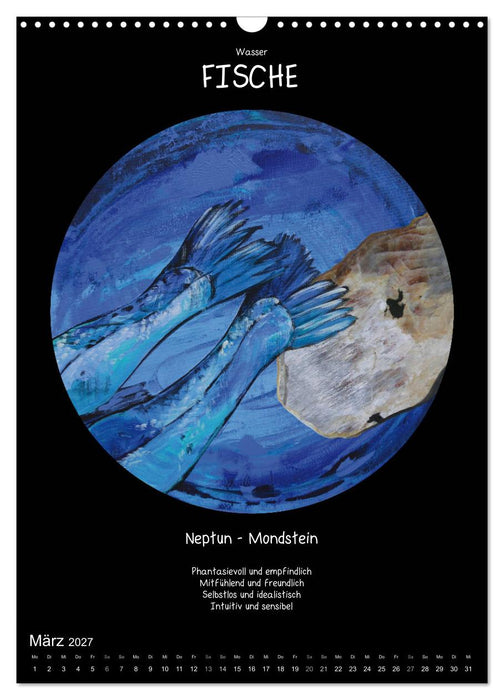 Sternzeichen - Charakter - Planeten - Edelsteine (CALVENDO Wandkalender 2027)
