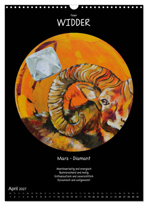 Sternzeichen - Charakter - Planeten - Edelsteine (CALVENDO Wandkalender 2027)
