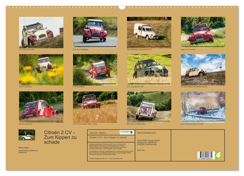 Citroën 2 CV - Zum Kippen zu schade (CALVENDO Wandkalender 2027)