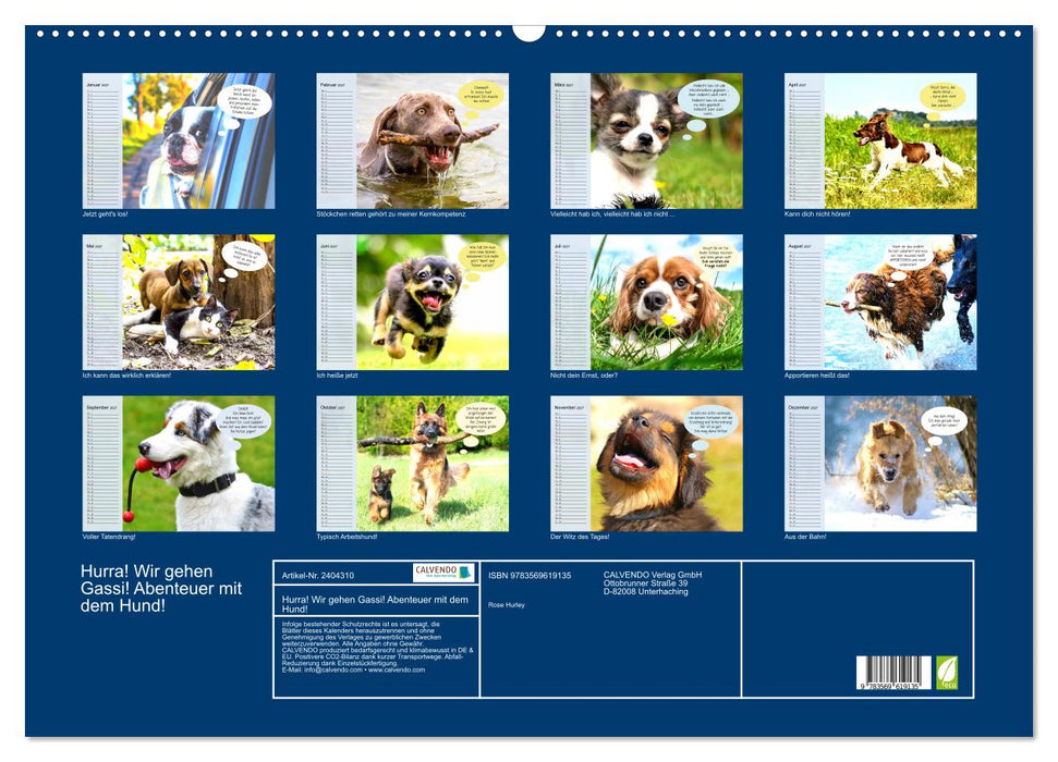Hurra! Wir gehen Gassi! Abenteuer mit dem Hund! (CALVENDO Wandkalender 2027)