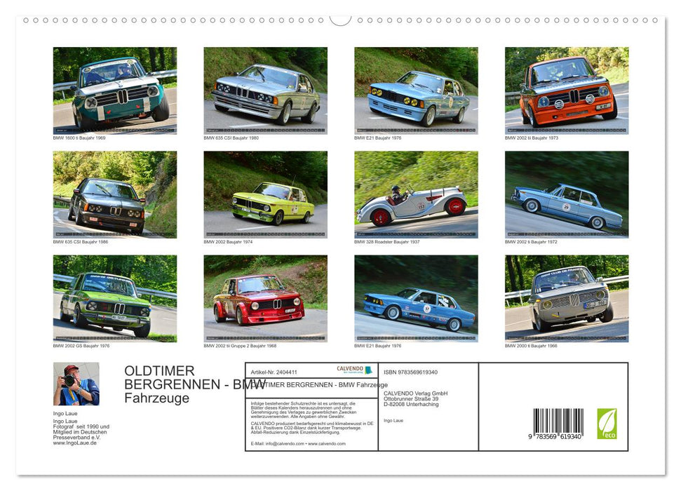 OLDTIMER BERGRENNEN - BMW Fahrzeuge (CALVENDO Premium Wandkalender 2027)