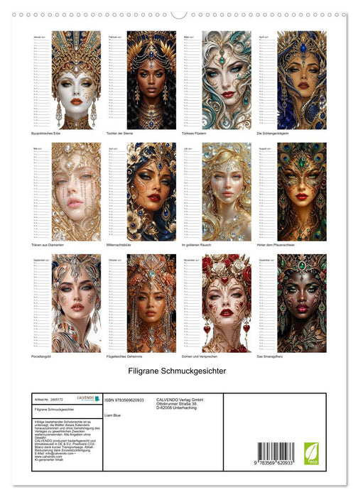 Filigrane Schmuckgesichter (CALVENDO Premium Wandkalender 2027)