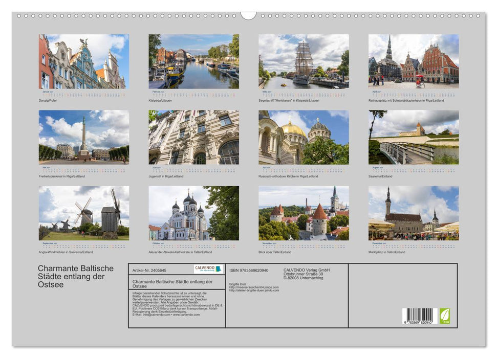 Charmante Baltische Städte entlang der Ostsee (CALVENDO Wandkalender 2027)