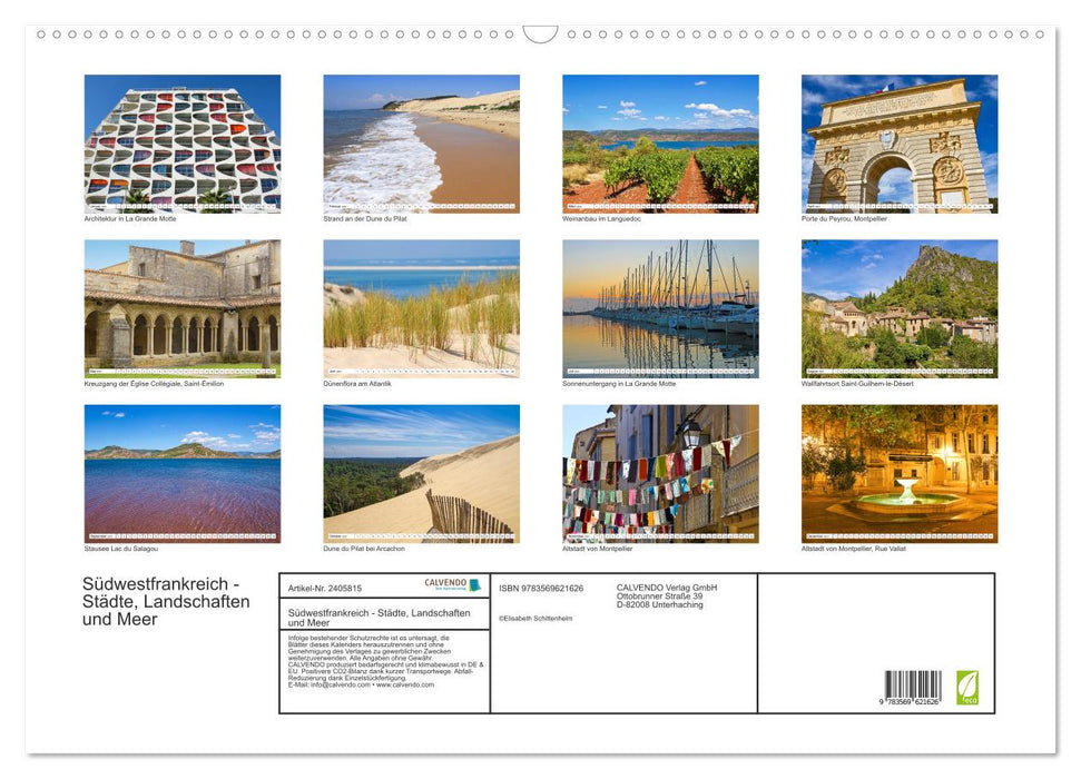 Südwestfrankreich - Städte, Landschaften und Meer (CALVENDO Wandkalender 2027)