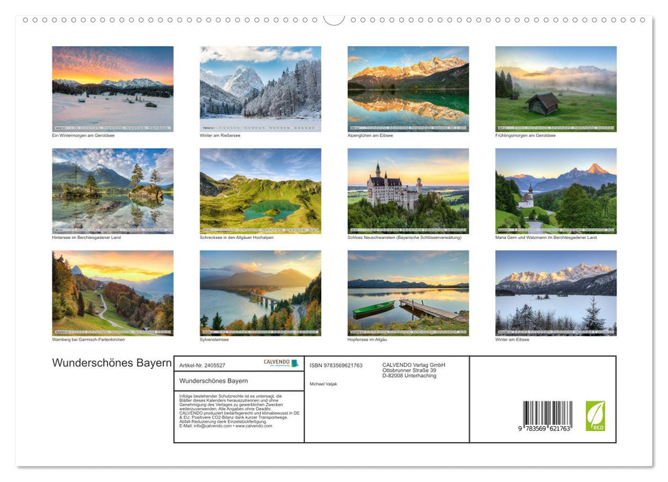 Wunderschönes Bayern (CALVENDO Premium Wandkalender 2027)