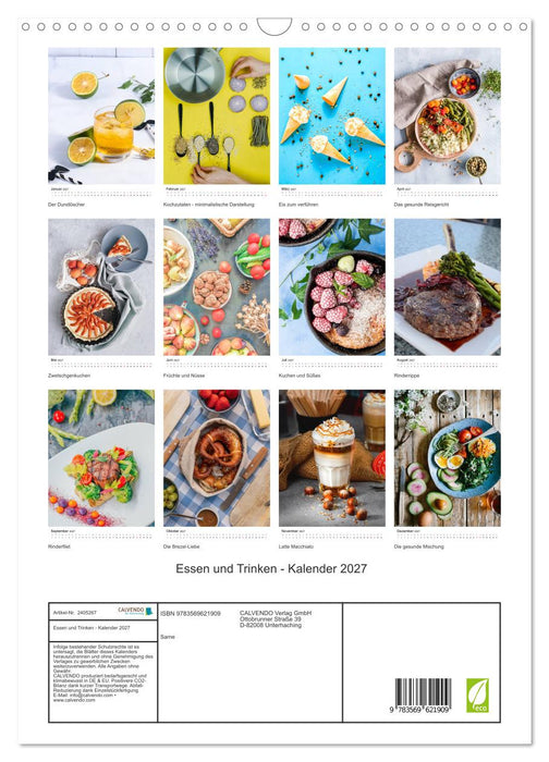 Essen und Trinken - Kalender 2027 (CALVENDO Wandkalender 2027)