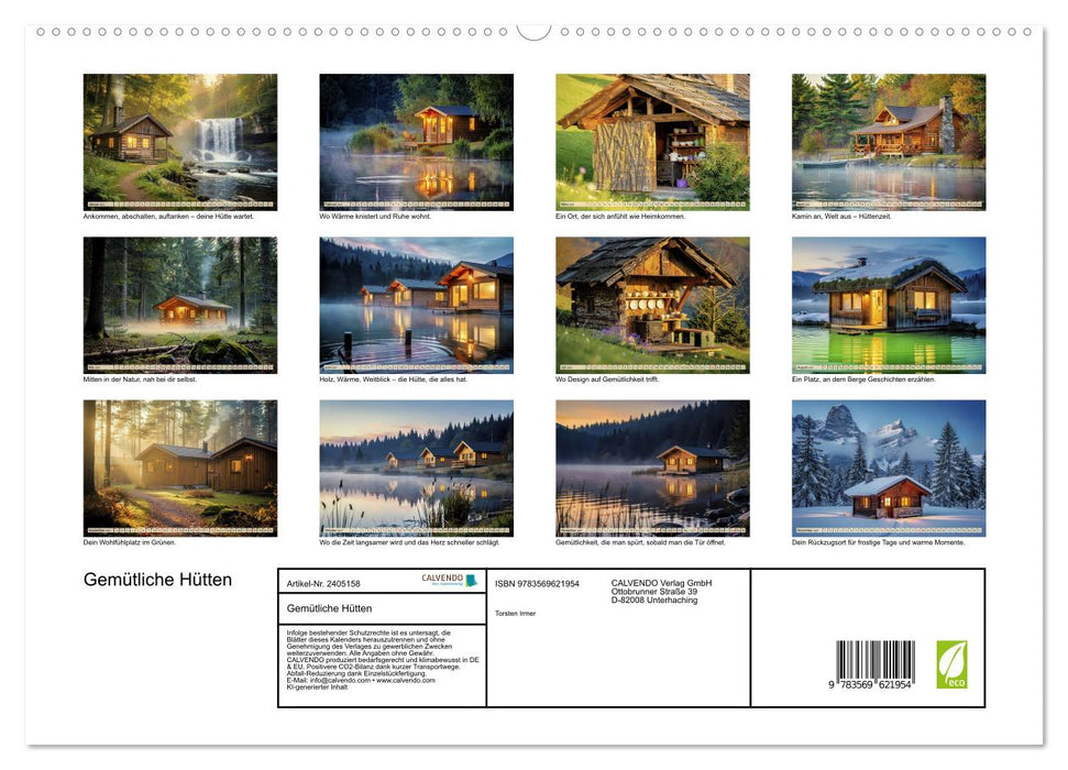 Gemütliche Hütten (CALVENDO Premium Wandkalender 2027)