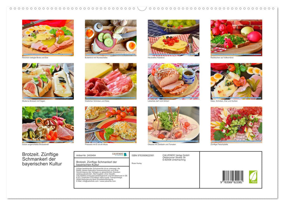 Brotzeit. Zünftige Schmankerl der bayerischen Kultur (CALVENDO Premium Wandkalender 2027)