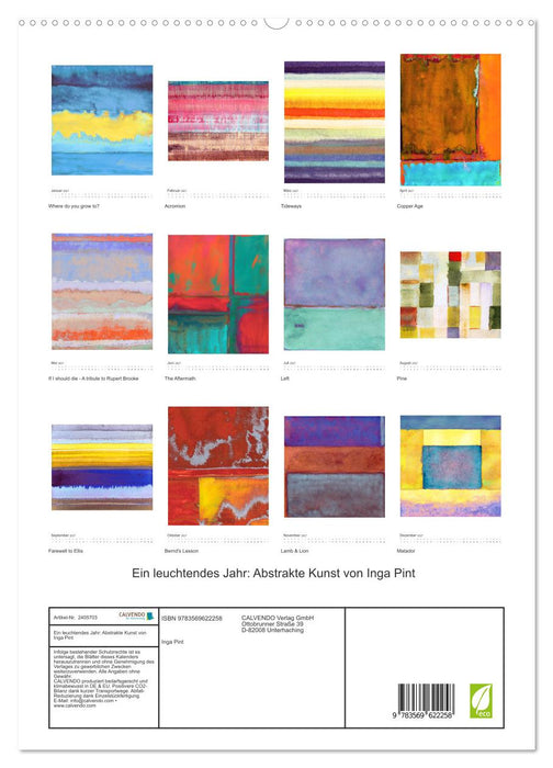 Ein leuchtendes Jahr: Abstrakte Kunst von Inga Pint (CALVENDO Premium Wandkalender 2027)