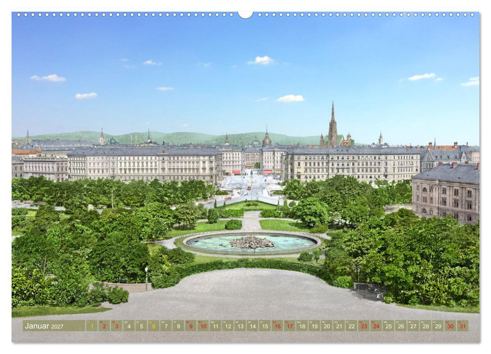 Wien um das Jahr 1900 - Fotos neu restauriert und koloriert (CALVENDO Premium Wandkalender 2027)