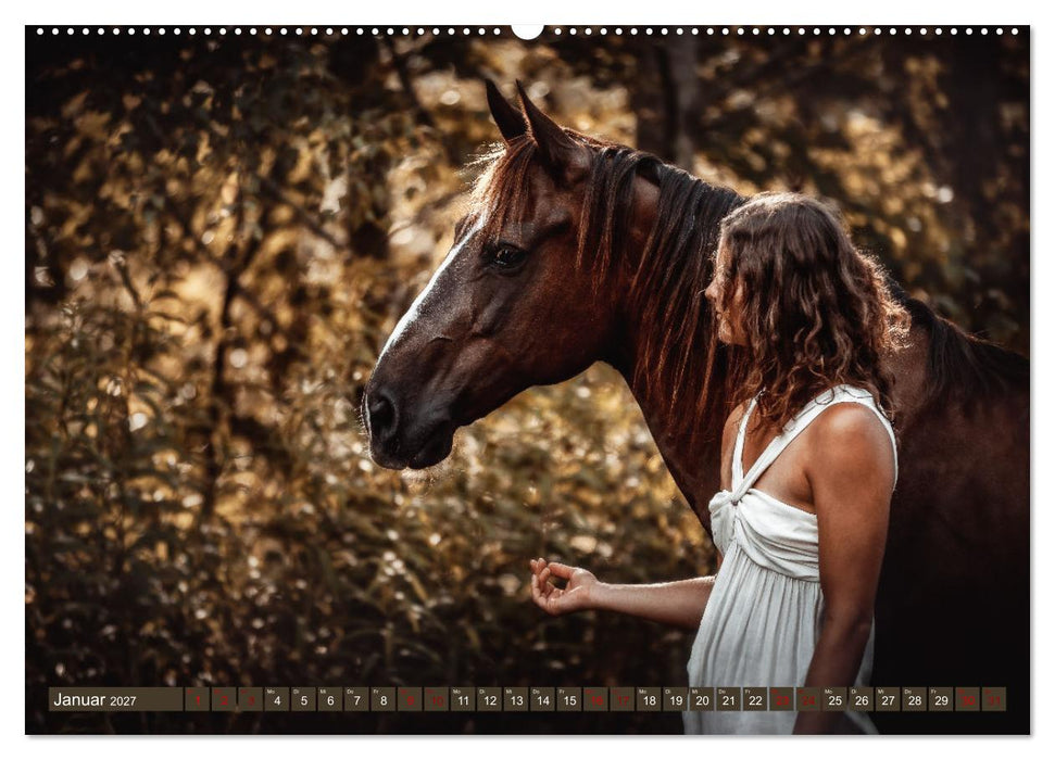 Seelenglück Kalender - Pferde - Charakter, Stärke, Weisheit (CALVENDO Premium Wandkalender 2027)