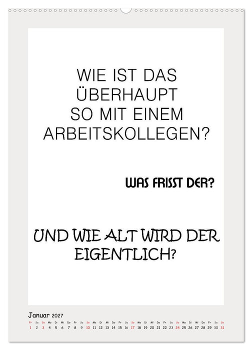 Sprüchekalender. Witziges fürs Büro (CALVENDO Premium Wandkalender 2027)