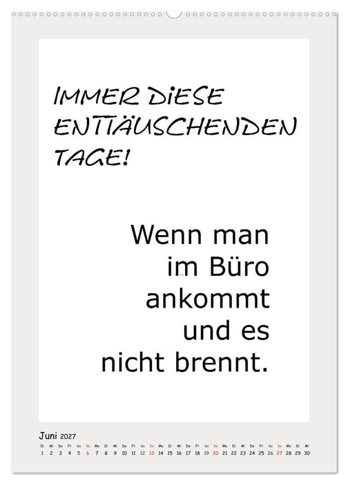 Sprüchekalender. Witziges fürs Büro (CALVENDO Premium Wandkalender 2027)