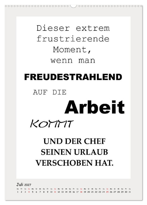 Sprüchekalender. Witziges fürs Büro (CALVENDO Premium Wandkalender 2027)