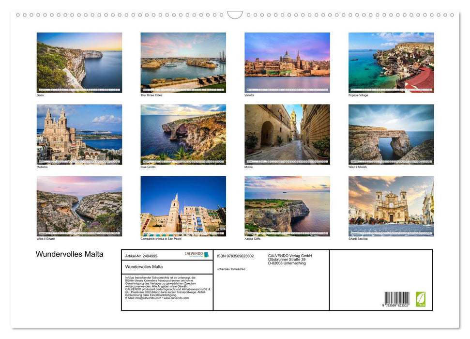 Wundervolles Malta (CALVENDO Wandkalender 2027)