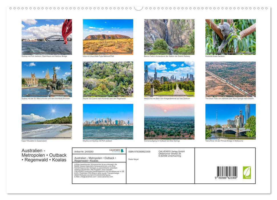Australien - Metropolen • Outback • Regenwald • Koalas (CALVENDO Premium Wandkalender 2027)