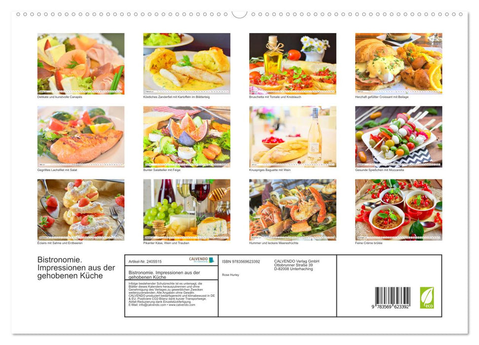 Bistronomie. Impressionen aus der gehobenen Küche (CALVENDO Premium Wandkalender 2027)