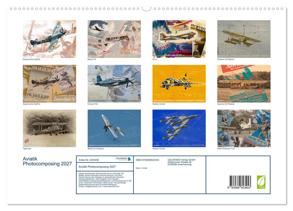 Aviatik Photocomposing 2027 (CALVENDO Premium Wandkalender 2027)