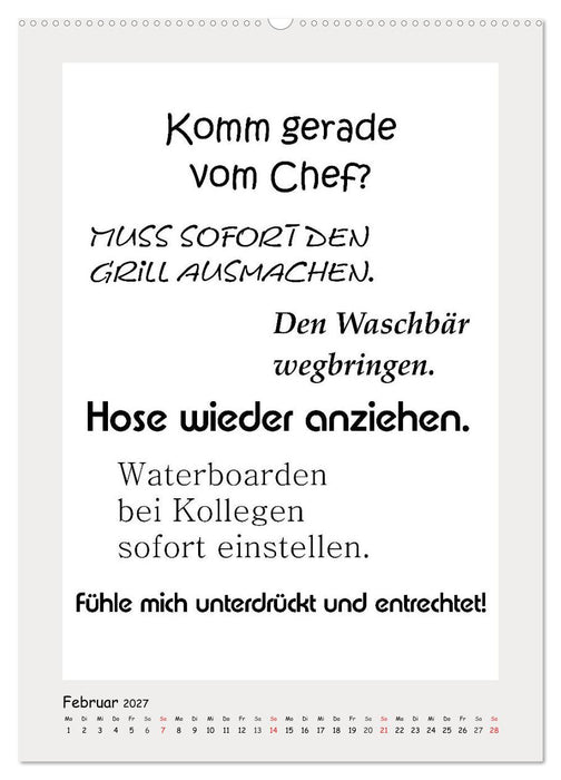 Sprüchekalender. Witziges fürs Büro (CALVENDO Wandkalender 2027)
