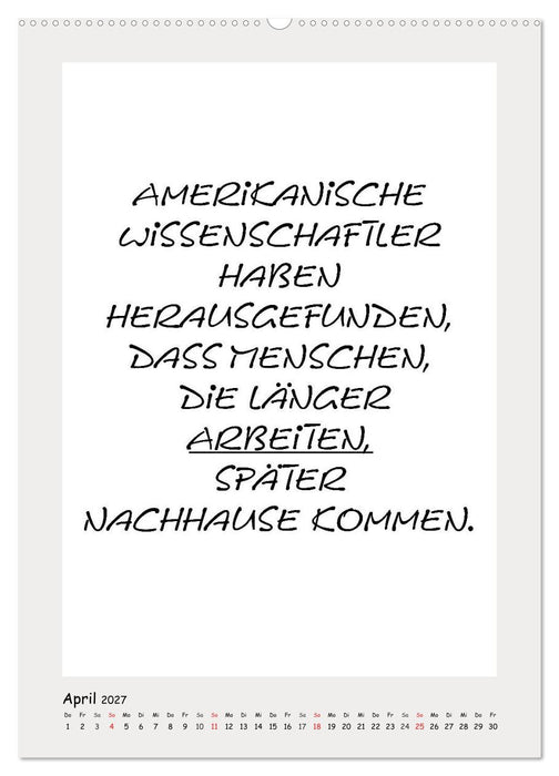 Sprüchekalender. Witziges fürs Büro (CALVENDO Wandkalender 2027)