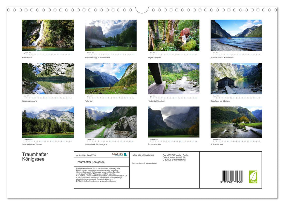 Traumhafter Königssee (CALVENDO Wandkalender 2027)