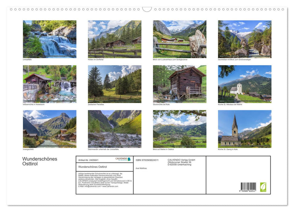Wunderschönes Osttirol (CALVENDO Wandkalender 2027)