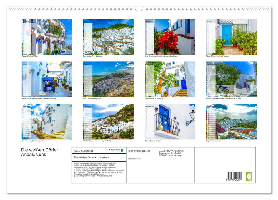 Die weißen Dörfer Andalusiens (CALVENDO Wandkalender 2027)