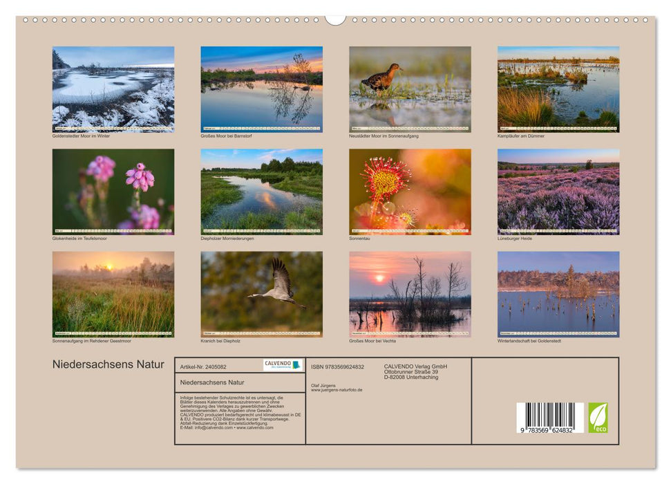 Niedersachsens Natur (CALVENDO Premium Wandkalender 2027)