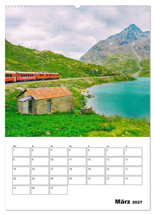 Rhätische Bahn - aussichtsreiches Bahnerlebnis (CALVENDO Wandkalender 2027)
