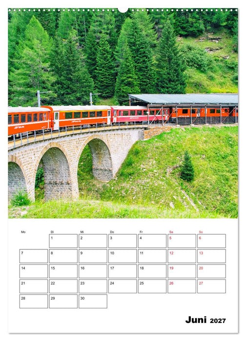Rhätische Bahn - aussichtsreiches Bahnerlebnis (CALVENDO Wandkalender 2027)