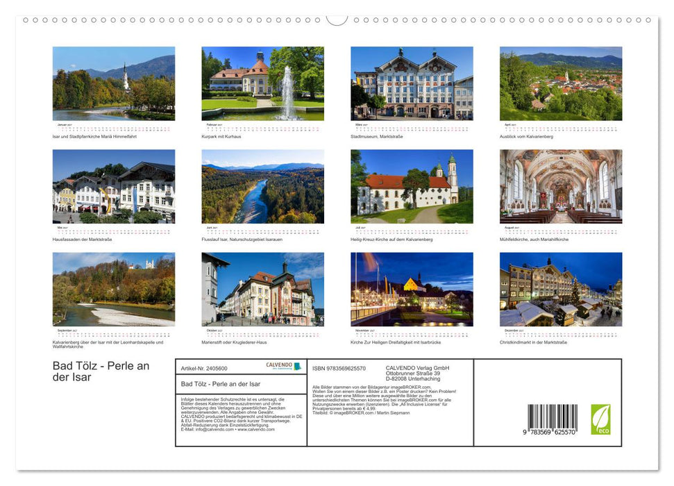 Bad Tölz - Perle an der Isar (CALVENDO Premium Wandkalender 2027)