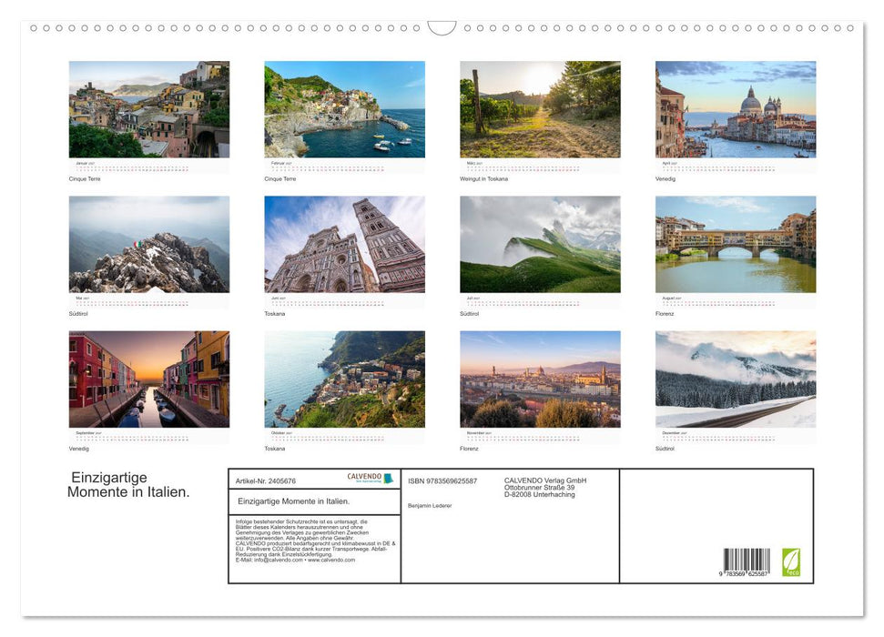 Einzigartige Momente in Italien. (CALVENDO Wandkalender 2027)