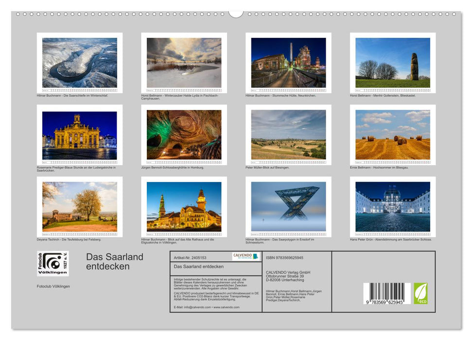 Das Saarland entdecken (CALVENDO Premium Wandkalender 2027)
