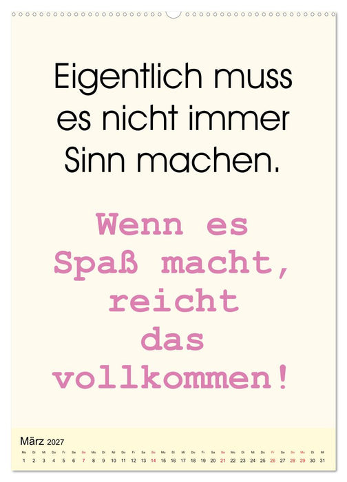 Sprüche-Kalender. Lustiges für die Familie! (CALVENDO Wandkalender 2027)