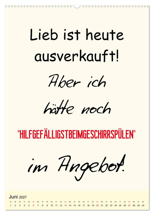 Sprüche-Kalender. Lustiges für die Familie! (CALVENDO Wandkalender 2027)