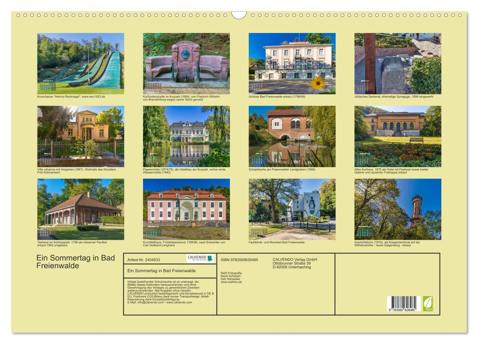 Ein Sommertag in Bad Freienwalde (CALVENDO Wandkalender 2027)