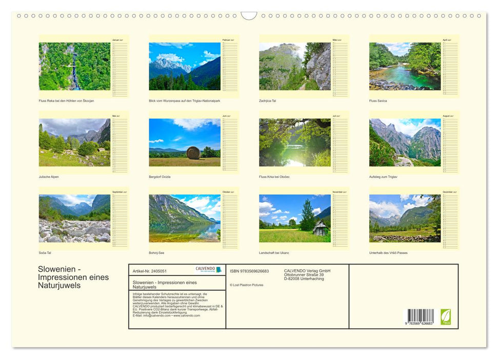 Slowenien - Impressionen eines Naturjuwels (CALVENDO Wandkalender 2027)