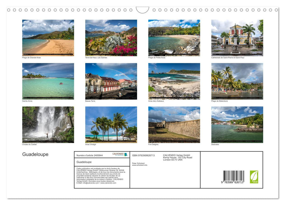 Guadeloupe (CALVENDO Calendrier mensuel 2027)