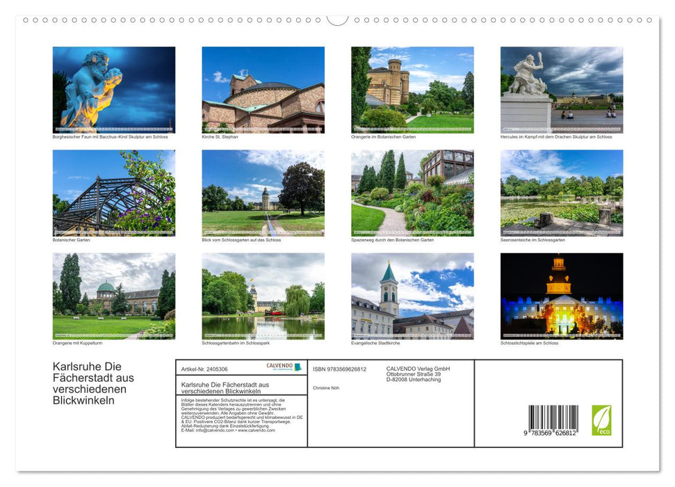 Karlsruhe Die Fächerstadt aus verschiedenen Blickwinkeln (CALVENDO Premium Wandkalender 2027)
