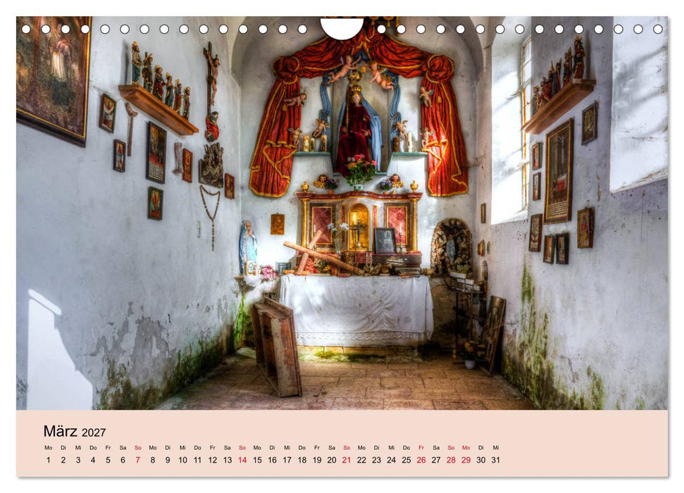 Vergessene Kirchen und Kapellen (CALVENDO Wandkalender 2027)