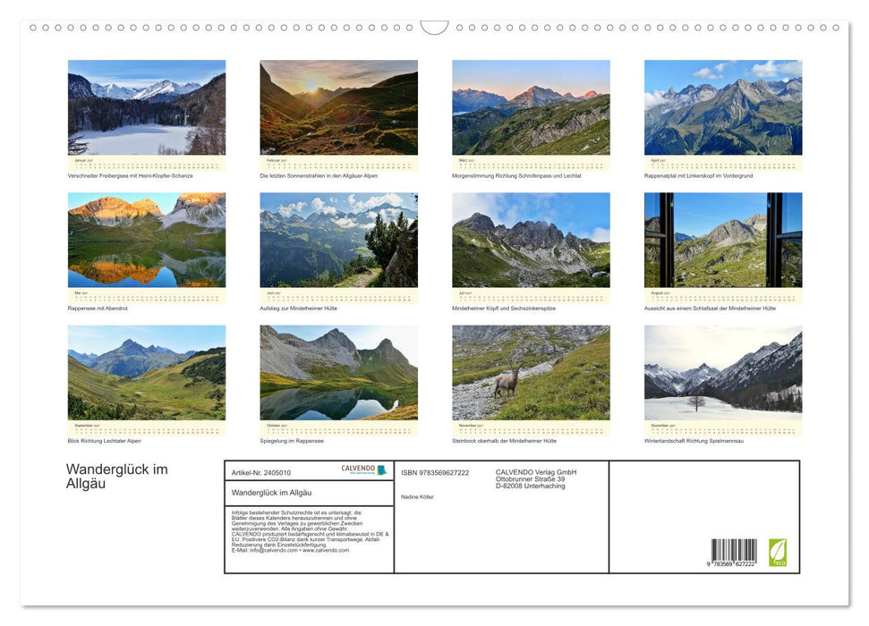 Wanderglück im Allgäu (CALVENDO Wandkalender 2027)