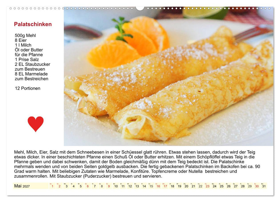 Delikates Österreich. Küchenkalender mit den klassischen Süßspeisen (CALVENDO Premium Wandkalender 2027)