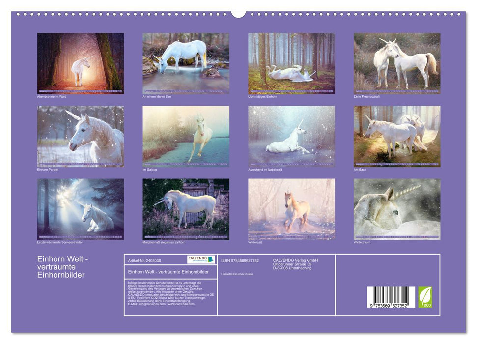 Einhorn Welt - verträumte Einhornbilder (CALVENDO Premium Wandkalender 2027)