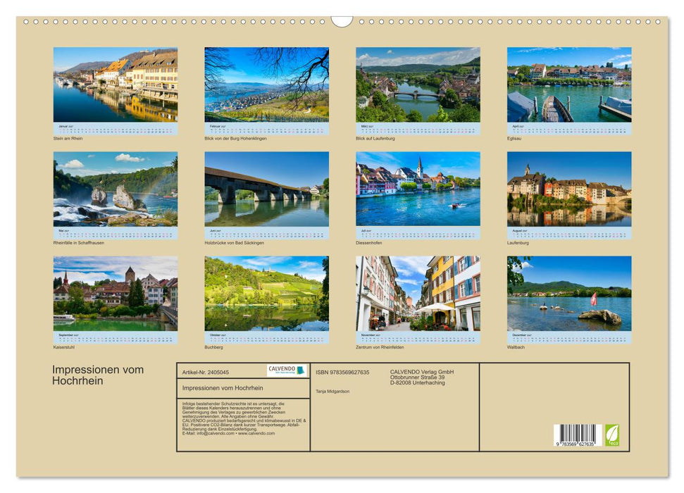 Impressionen vom Hochrhein (CALVENDO Wandkalender 2027)