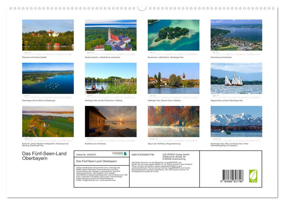 Das Fünf-Seen-Land Oberbayern (CALVENDO Premium Wandkalender 2027)