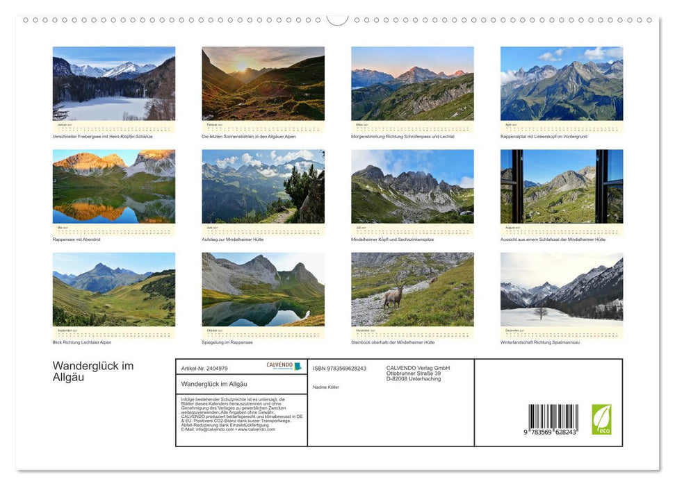 Wanderglück im Allgäu (CALVENDO Premium Wandkalender 2027)