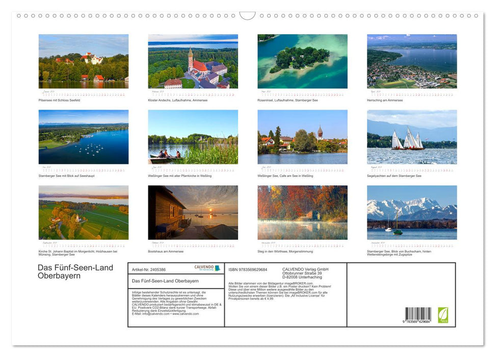 Das Fünf-Seen-Land Oberbayern (CALVENDO Wandkalender 2027)