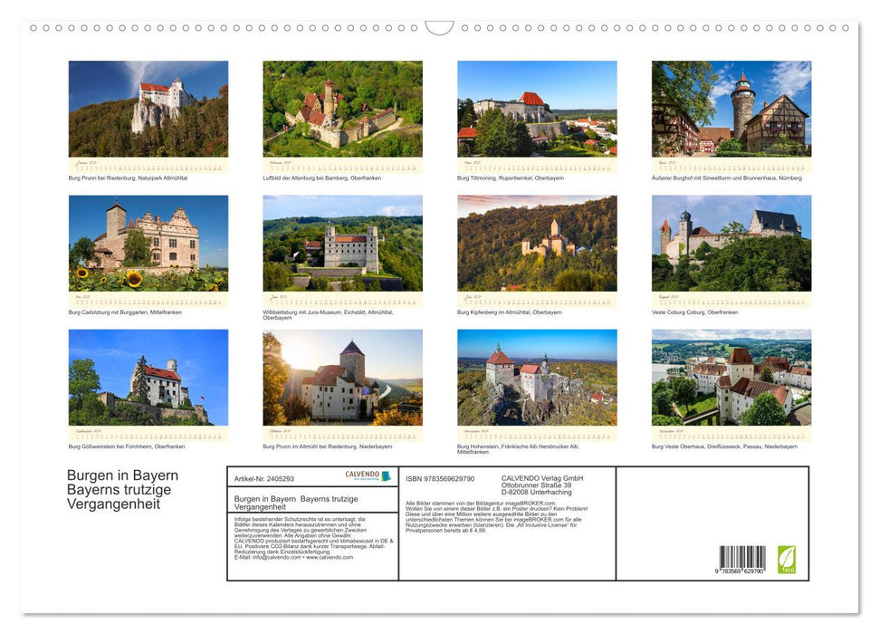 Burgen in Bayern Bayerns trutzige Vergangenheit (CALVENDO Wandkalender 2027)